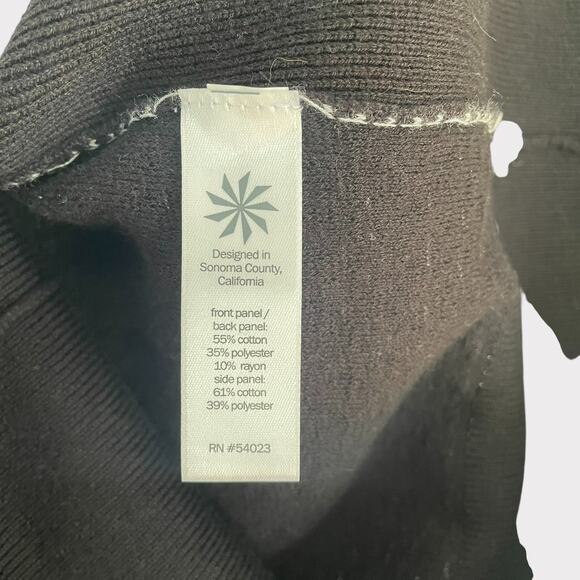 Athleta Black Thereafter Dress Sweater V Neck Striped Short Sleeve Size Medium - Picture 9 of 11